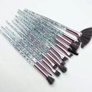 12pc Glitter Makeup Brush Set High Quality